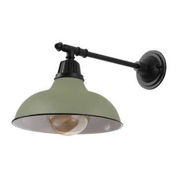 Wallace 12.25" Farmhouse Industrial Indoor/Outdoor Iron LED Victorian Arm Outdoor Sconce